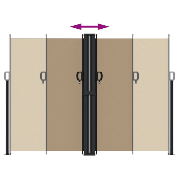 Ruskeanharmaa sisäänvedettävä sivumarkiisi Ulmu 180x600cm