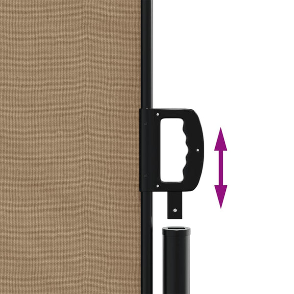 Ruskeanharmaa sisäänvedettävä sivumarkiisi Ulmu 180x600cm