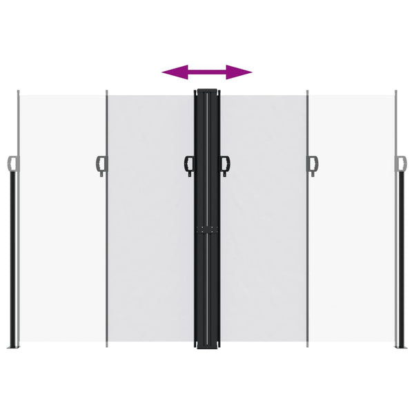 Sisäänvedettävä sivumarkiisi valkoinen 220x600 cm