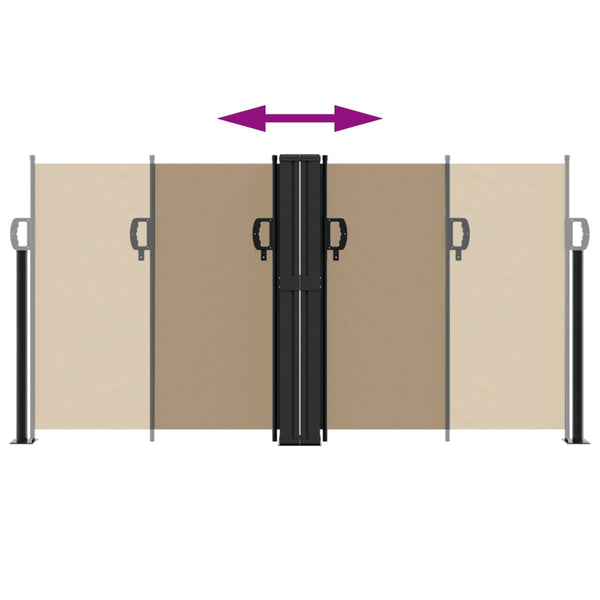 Sisäänvedettävä sivumarkiisi ruskeanharmaa 120x1000 cm