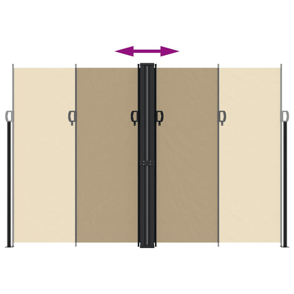 Sisäänvedettävä sivumarkiisi beige 220x1000 cm