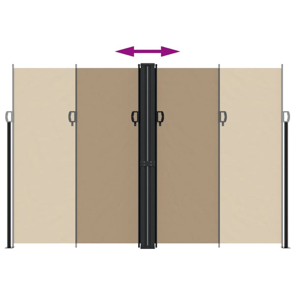 Sisäänvedettävä sivumarkiisi ruskeanharmaa 220x1000 cm