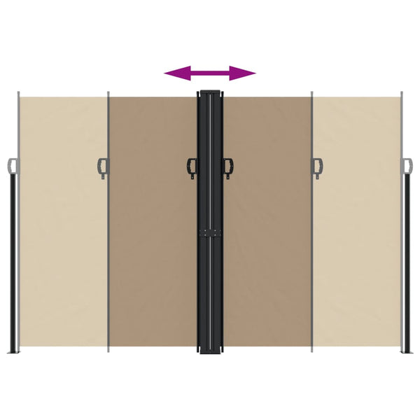 Sisäänvedettävä sivumarkiisi ruskeanharmaa 220x1200 cm