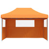 Taitettava pop-up juhlateltta 3 sivuseinällä oranssi