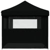Taitettava pop-up juhlateltta 4 sivuseinällä musta