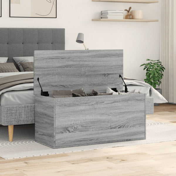 Harmaa säilytyslaatikko Cimbru 100x42x46cm (puinen)