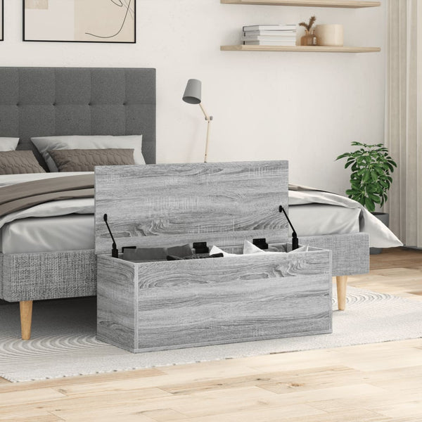 Säilytyslaatikko harmaa Sonoma 90x35x35 cm tekninen puu
