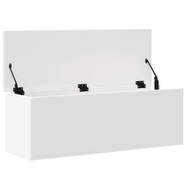 Säilytyslaatikko valkoinen 102x35x35 cm tekninen puu