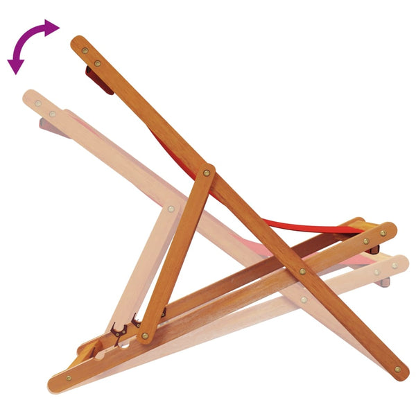 Kokoontaitettavat rantatuolit 2 kpl punainen kangas