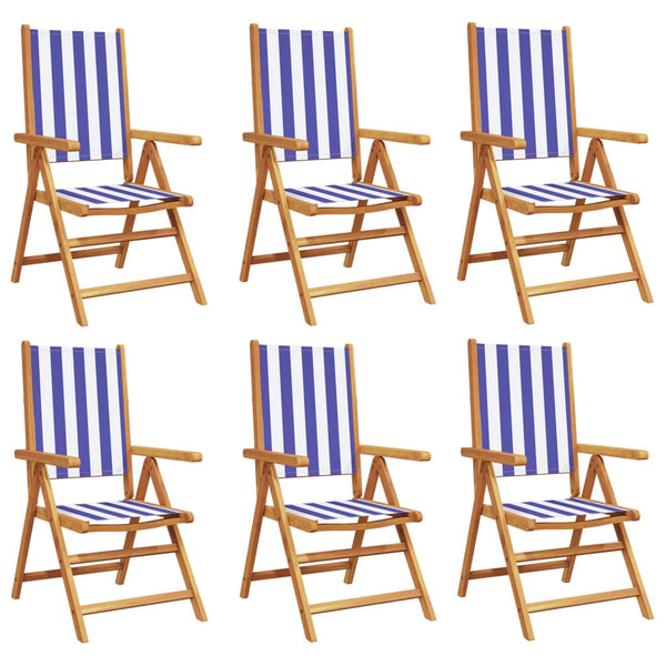 Sininen/valk. puutarhanojatuolit Friend 6 kpl (kangas / akasiapuu)