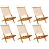 Beige taitettavat puutarhatuolit Erzsebext 6 kpl (kangas ja puu)