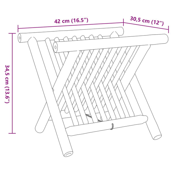 Lehtiteline 42x30,5x34,5 cm bambu