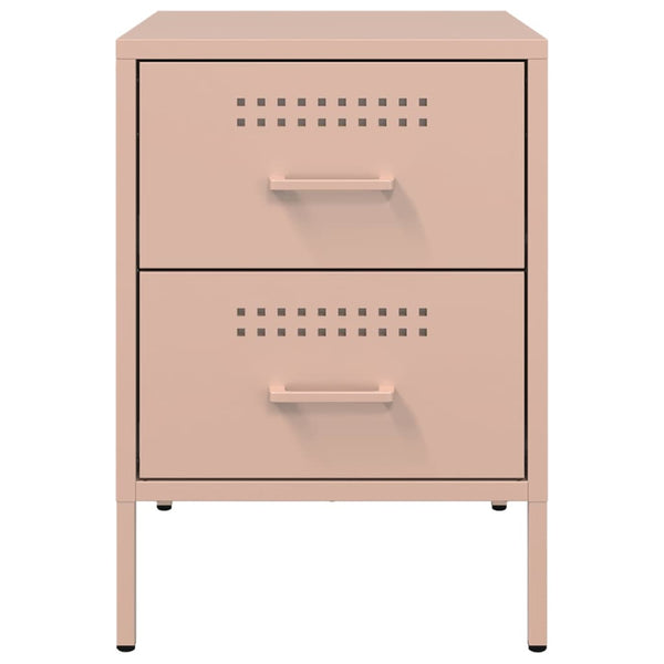 Yöpöydät 2 kpl pinkki 36x39x50,5 cm teräs