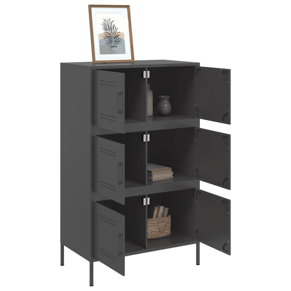 Kaappi musta 68x39x113 cm teräs