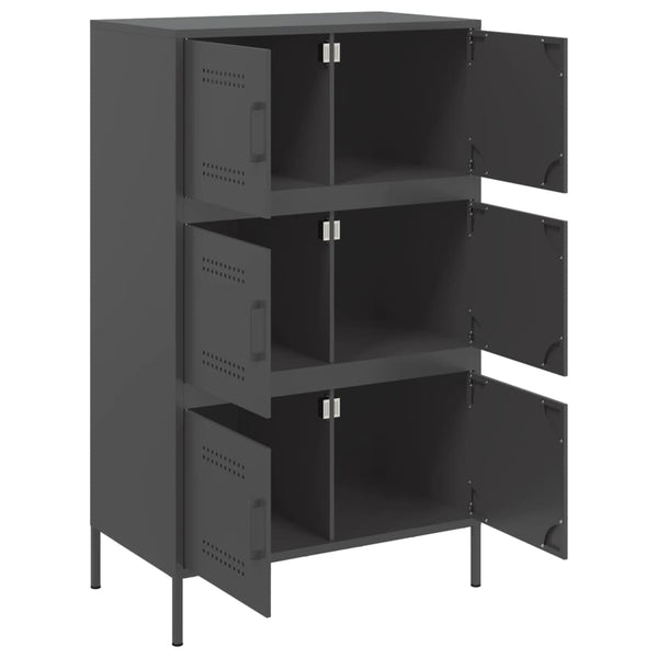 Kaappi musta 68x39x113 cm teräs
