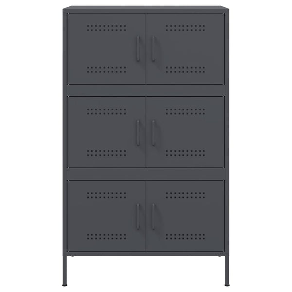 Kaappi antrasiitti 68x39x113 cm teräs