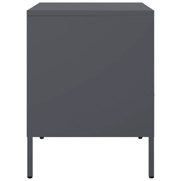 Yöpöydät 2 kpl antrasiitti 36x39x50,5 cm kylmävalssattu teräs