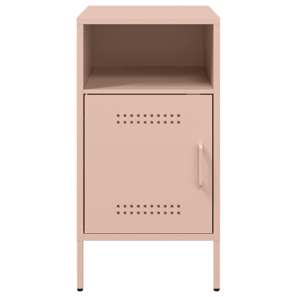 Yöpöydät 2 kpl pinkki 36x39x68 cm kylmävalssattu teräs