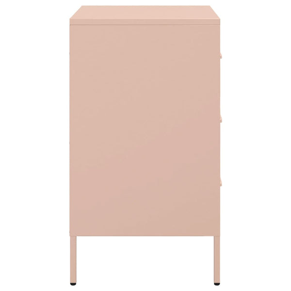 Yöpöydät 2 kpl pinkki 36x39x68 cm kylmävalssattu teräs