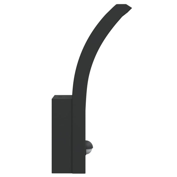 LED Ulkoseinävalot sensoreilla 2 kpl musta valualumiini