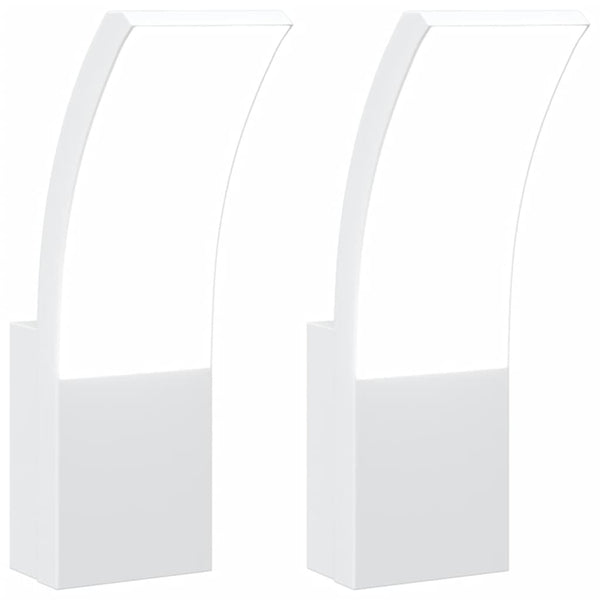 LED Ulkoseinävalot 2 kpl valkoinen valualumiini