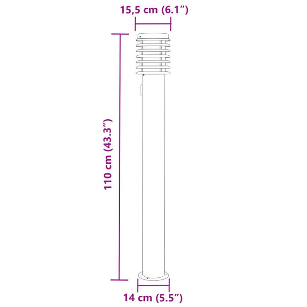 Pylväsvalaisimet pistorasialla 3 kpl musta 110 cm teräs