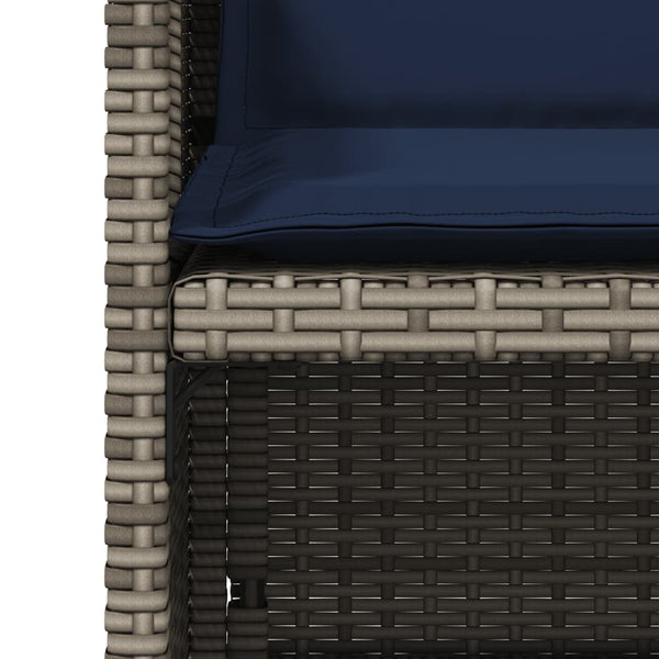 Puutarhatuolit tyynyillä 4 kpl harmaa polyrottinki