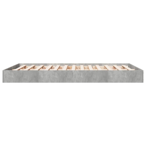 Betoninharmaa sängynrunko Hegedus 140x200cm (puinen)