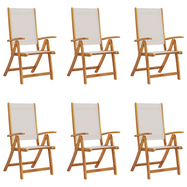 Taitettavat puutarhatuolit Saftoiu (6 kpl akaasiapuu ja textilene)