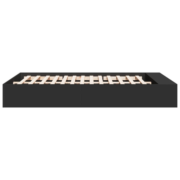 Sängynrunko musta 160x200 cm tekninen puu