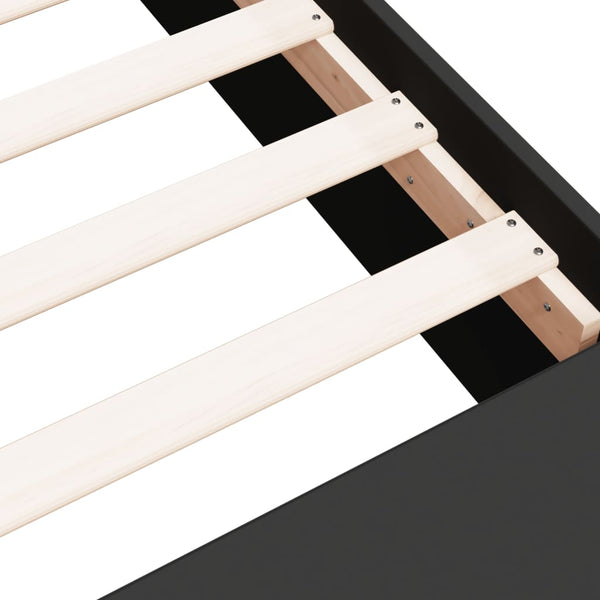 Sängynrunko musta 160x200 cm tekninen puu