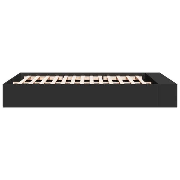 Sängynrunko musta 150x200 cm tekninen puu