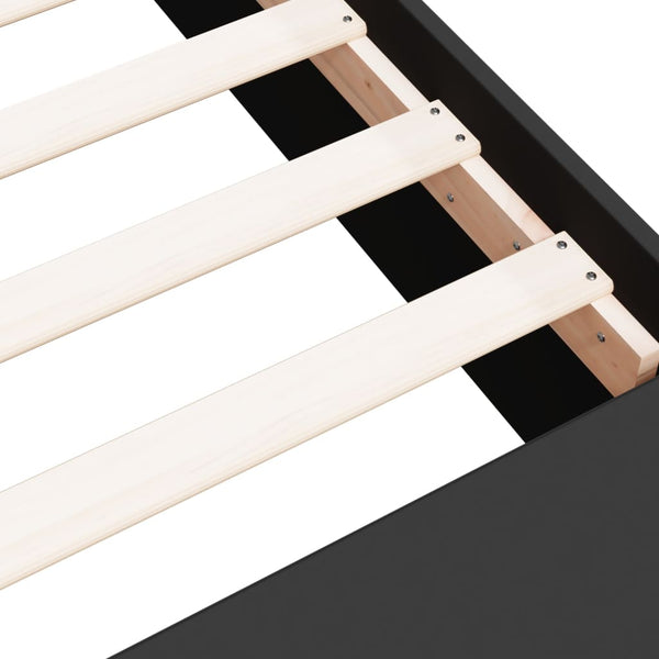 Sängynrunko musta 100x200 cm tekninen puu