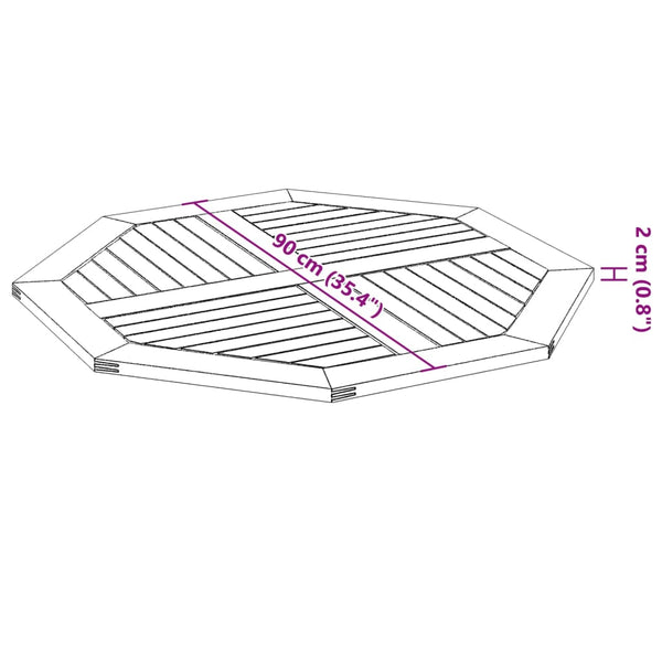 Pöytälevy Galax 90x90x2,2cm (kahdeksankulmainen massiivipuu akaasia)