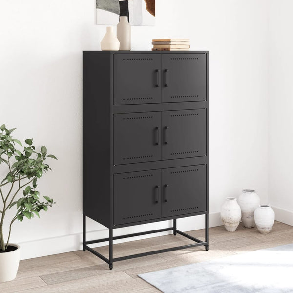 Senkki musta 68,5x38,5x123,5 cm teräs