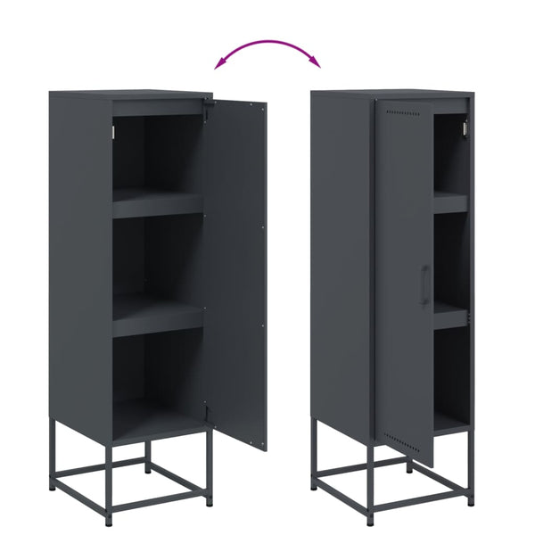 Kaappi antrasiitti 36x39x123 cm teräs