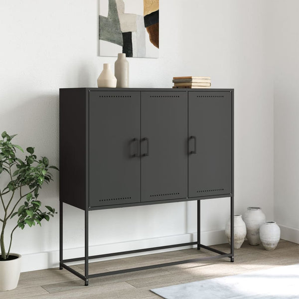 Kaappi musta 100,5x39x107 cm teräs