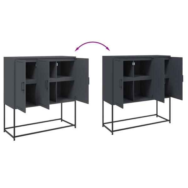 Kaappi antrasiitti 100,5x39x107 cm teräs