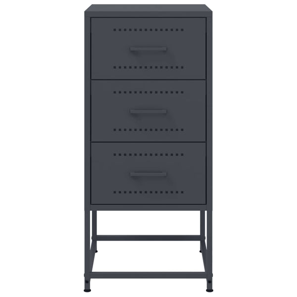 Yöpöydät 2 kpl antrasiitti 36x39x78 cm teräs