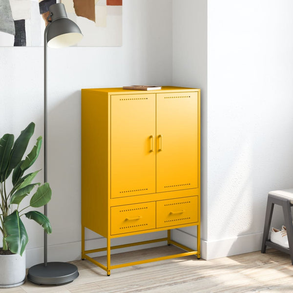 Kaappi sinapinkeltainen 68x39x111,5 cm kylmävalssattu teräs