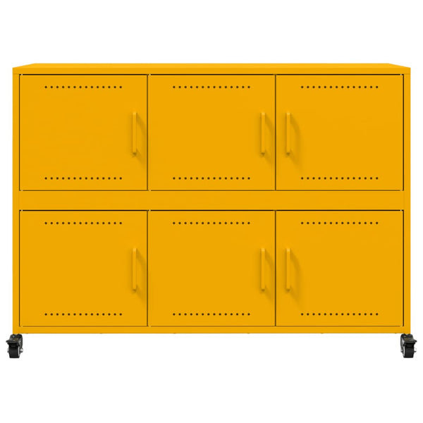 Sinapinkeltainen yöpöytä Chirbea 100,5x39x72cm (teräs)