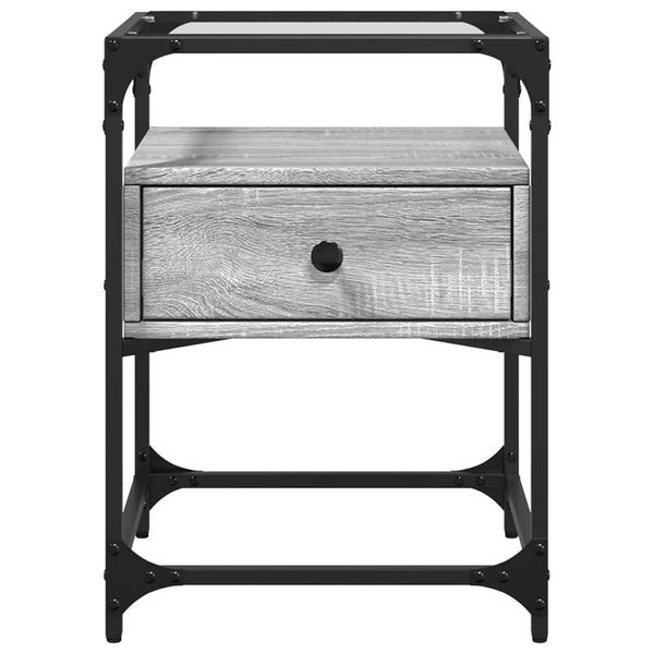 Yöpöydät 2 kpl harmaa Sonoma 40x40x55 cm tekninen puu