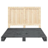 Sängynrunko päätylevyllä harmaa 140x200 cm täysi mänty