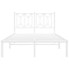 Metallinen sängynrunko päädyllä valkoinen 120x200 cm