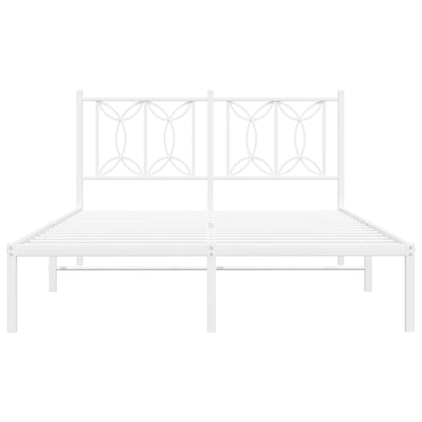 Metallinen sängynrunko päädyllä valkoinen 140x190 cm