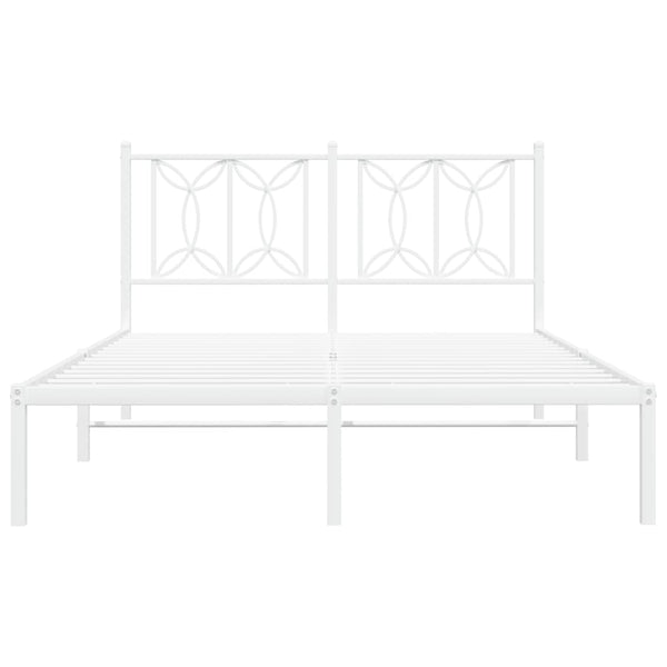 Metallinen sängynrunko päädyllä valkoinen 140x200 cm