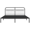 Metallinen sängynrunko päädyllä musta 183x213 cm