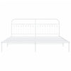 Metallinen sängynrunko päädyllä valkoinen 200x200 cm