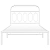 Metallinen sängynrunko päädyllä valkoinen 100x190 cm