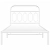 Metallinen sängynrunko päädyllä valkoinen 100x200 cm